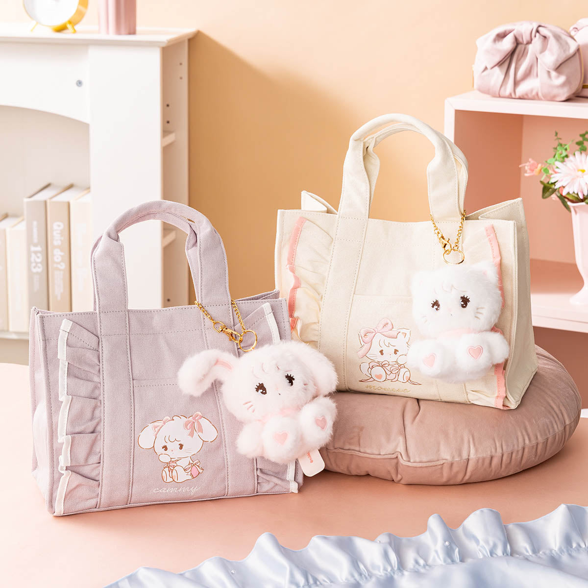 Lil ala mode おすわりキーチェーンマスコット（ムース） – グレイ